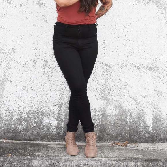 Black High Waist Jeggings - Picture 3 of 3